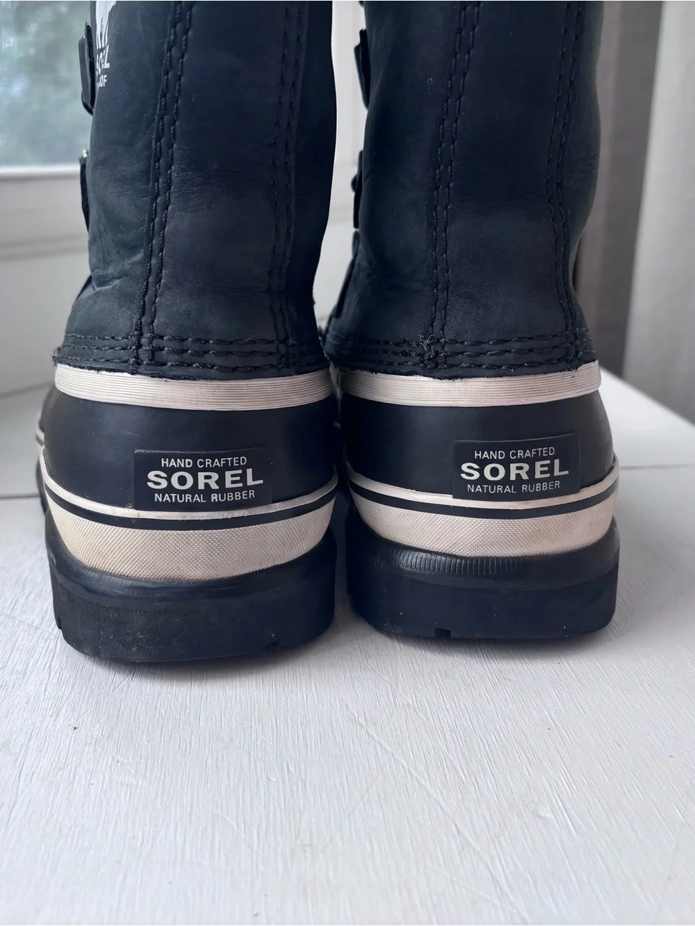 Sorel Black and White Caribou Waterproof Winter Boots